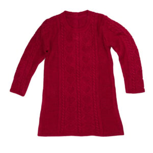 Red knit dress, isolate